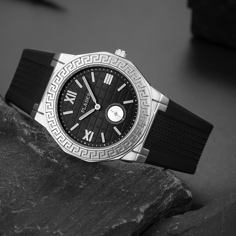 MEANDRIX Silver Black on slate
