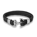 Martin Duval Anchor Bracelet - Silver Black