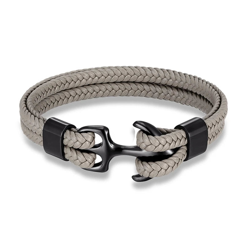 Martin Duval Anchor Bracelet - Black Gray