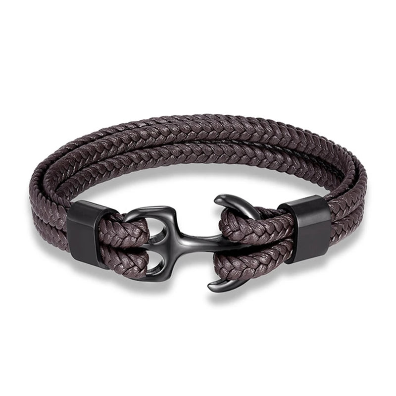 Martin Duval Anchor Bracelet - Black Coffee