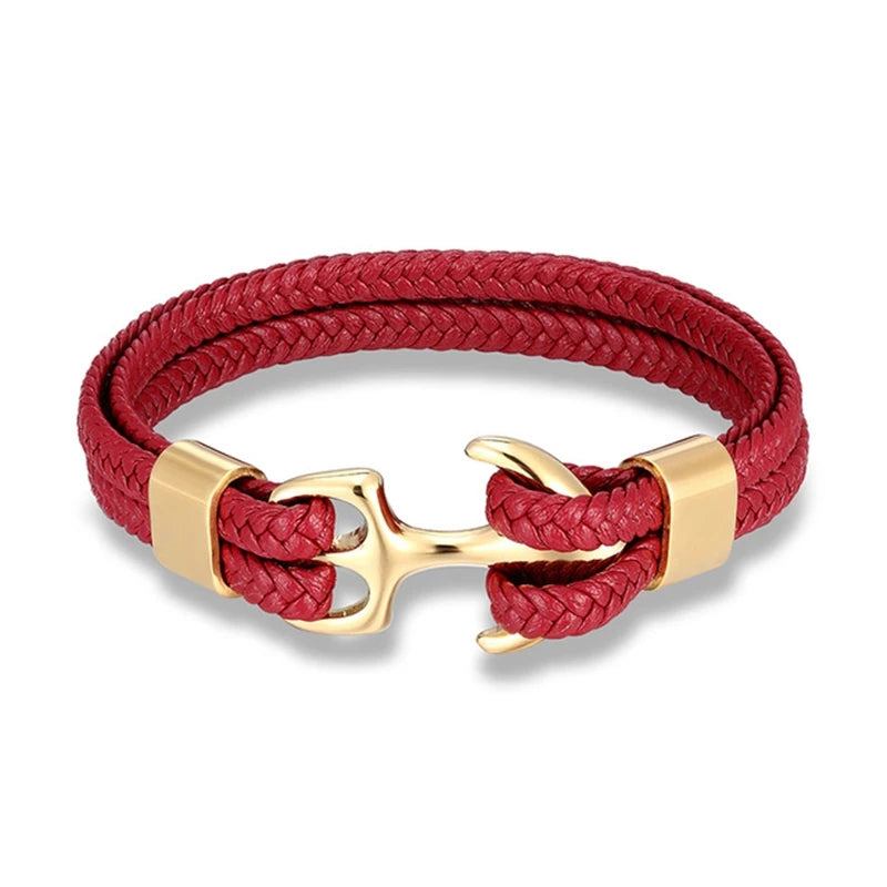 Martin Duval Anchor Bracelet - Gold Red