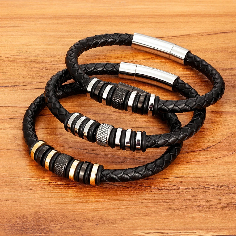 Martin Duval Leather Bead Bracelet