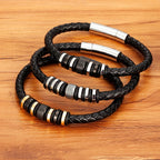 Martin Duval Leather Bead Bracelet