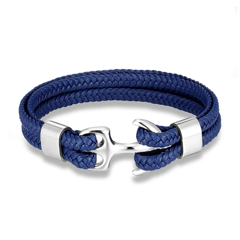 Martin Duval Anchor Bracelet - Silver Blue