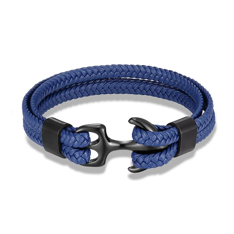 Martin Duval Anchor Bracelet - Black Blue