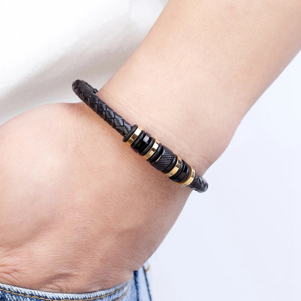 Martin Duval Leather Bead Bracelet