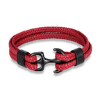Martin Duval Anchor Bracelet - Black Red