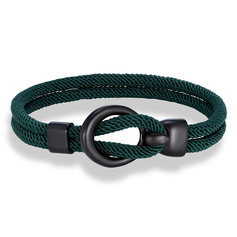 Martin Duval Nautical Rope Bracelet - Dark Green