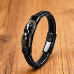 Martin Duval Tiger Eye Leather Bracelet - Blue Tiger