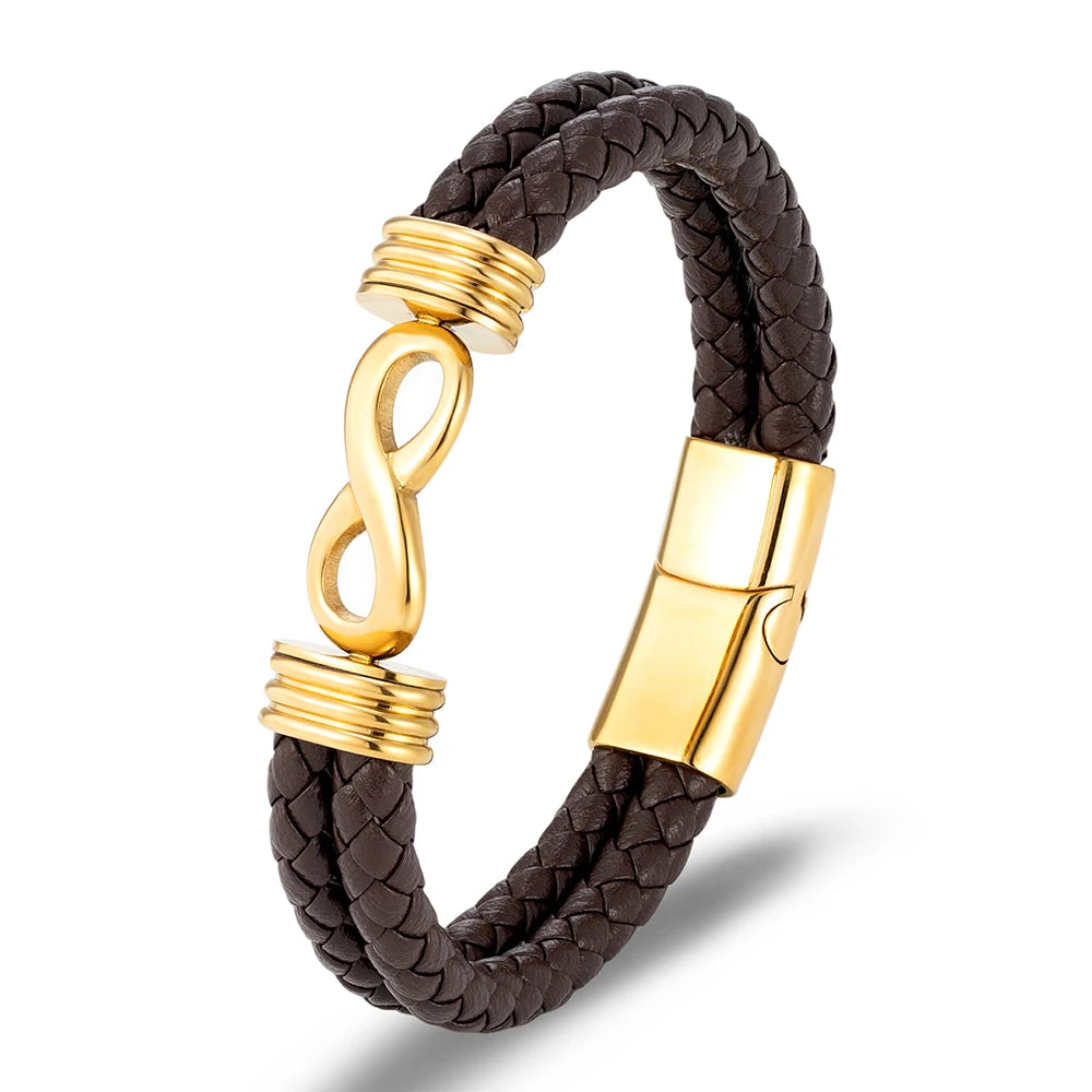 Martin Duval Infinity Bracelet - Gold Coffee