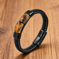 Martin Duval Tiger Eye Leather Bracelet - Yellow Tiger