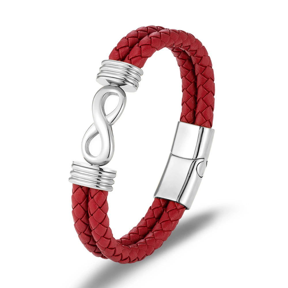 Martin Duval Infinity Bracelet - Silver Red