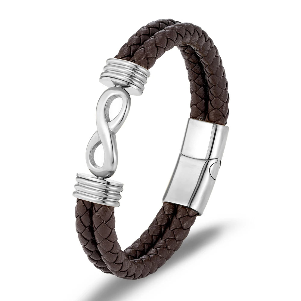 Martin Duval Infinity Bracelet - Silver Coffee