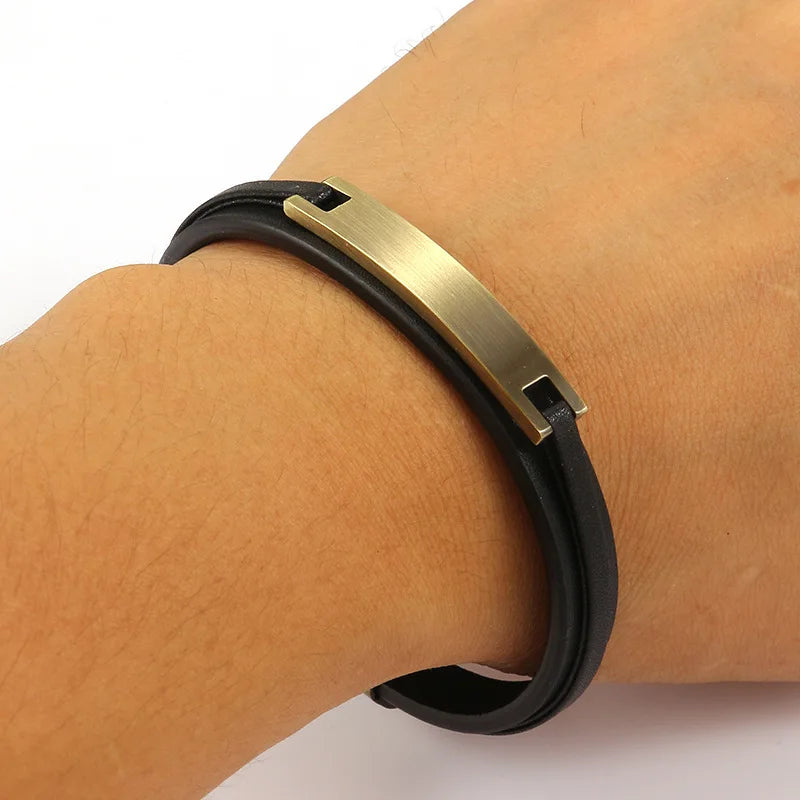 Martin Duval Leather Plate Bracelet