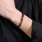 Martin Duval Slim Braided Leather Bracelet