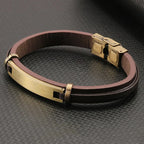 Martin Duval Leather Plate Bracelet - Coffee