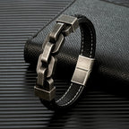 Martin Duval Chain Link Leather Bracelet