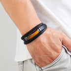 Martin Duval Stone Bar Leather Bracelet