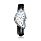 Unique Twisted Irregular Men Quartz Watch Vintage Waterproof Leather Strap Safe Fold Buckle Fashion Wrist Accessory