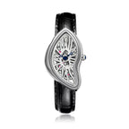 Unique Twisted Irregular Men Quartz Watch Vintage Waterproof Leather Strap Safe Fold Buckle Fashion Wrist Accessory