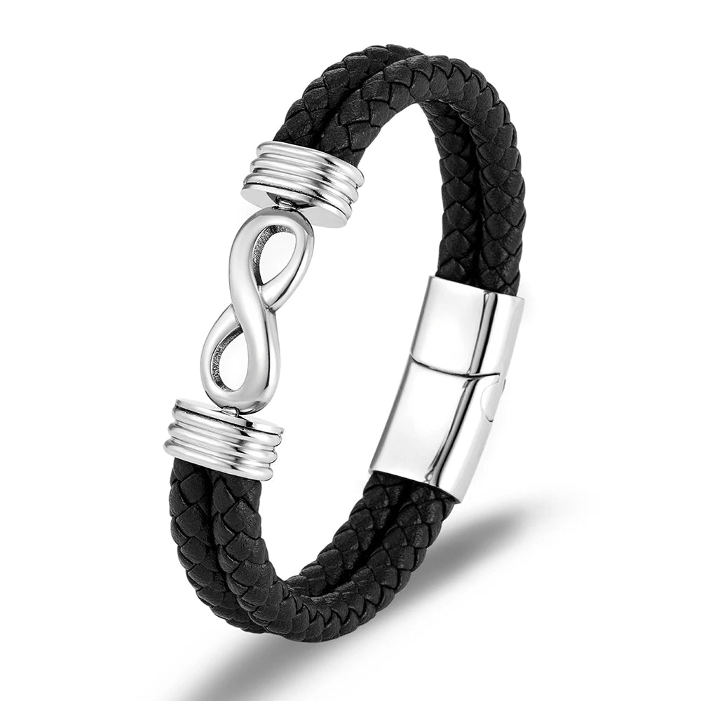 Martin Duval Infinity Bracelet - Silver Black