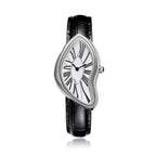 Unique Twisted Irregular Men Quartz Watch Vintage Waterproof Leather Strap Safe Fold Buckle Fashion Wrist Accessory