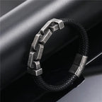 Martin Duval Chain Link Leather Bracelet
