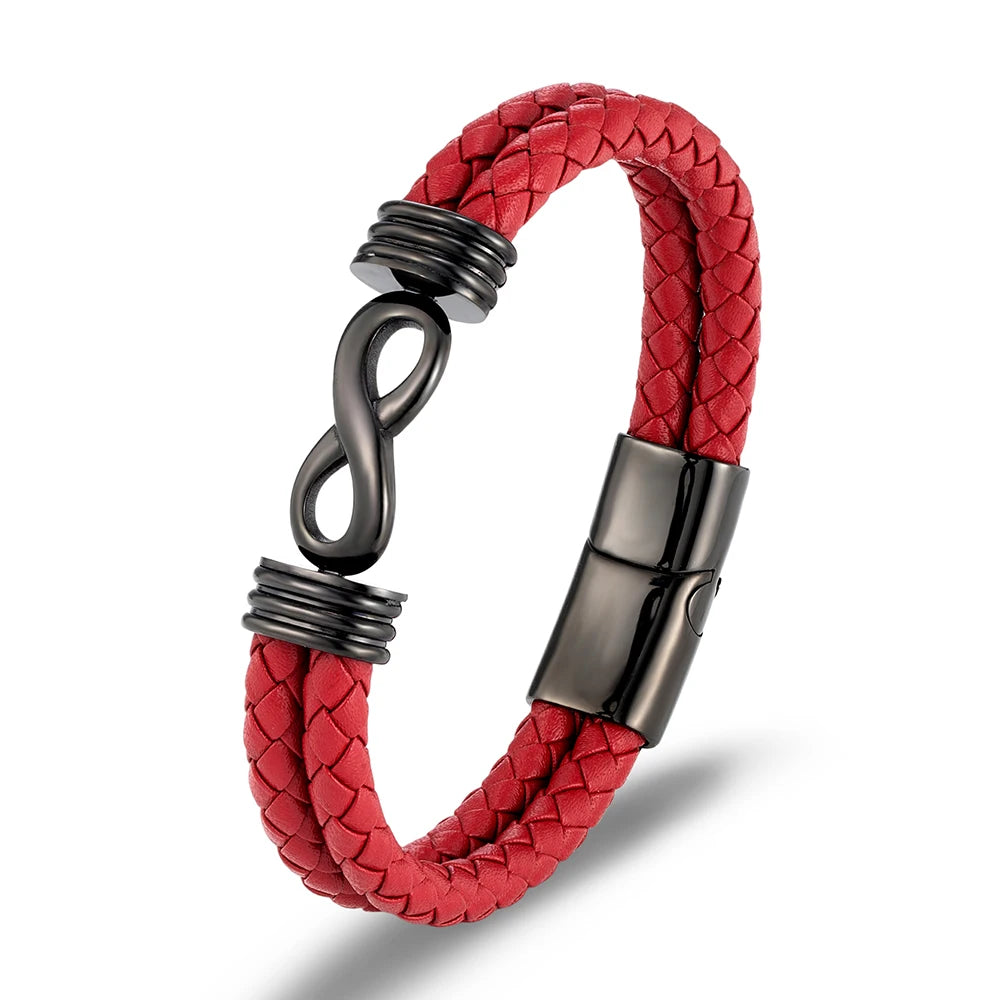 Martin Duval Infinity Bracelet - Black Red