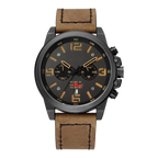 KORVANE Camel - black case, tan numerals, suede strap