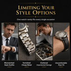 6 Piece Men's Watch Set with Steel Band Fashion Watches in a Gift Box