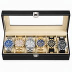 6 Piece Men's Watch Set with Steel Band Fashion Watches in a Gift Box