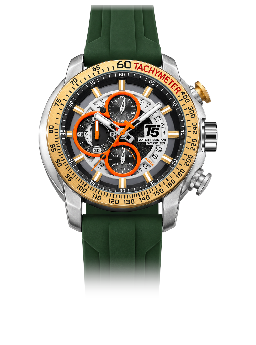 TACHVEK watch, Green Gold, gold tachymeter bezel